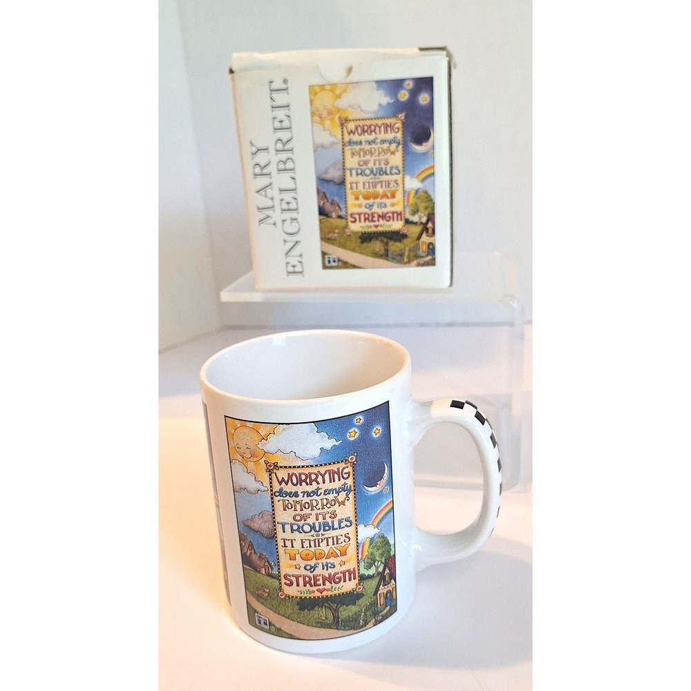 Mary Engelbreit Worrying Does Not Empty Tomorrow Coffee Mug M1466 with Box
